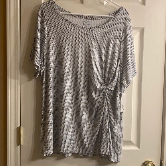Croft & Barrow Knot Front Top Women’s Plus Size 1X - Picture 2 of 8
